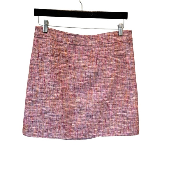 ANN TAYLOR LOFT‎ Women's Pink Petite Tweed Pocket Shift Skirt Size 8 - Picture 4 of 11
